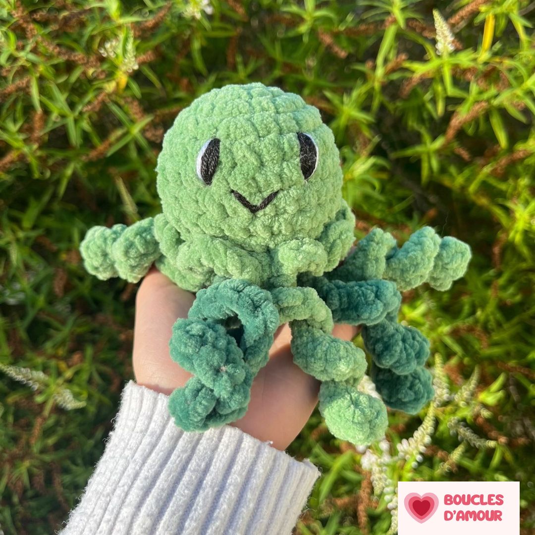 Méduse vert clair et vert foncé - Boucles d'Amour