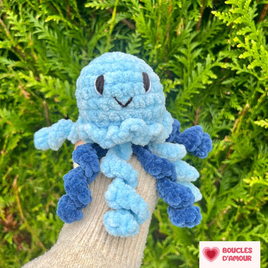 Méduse bleu clair et bleu foncé - Boucles d'Amour