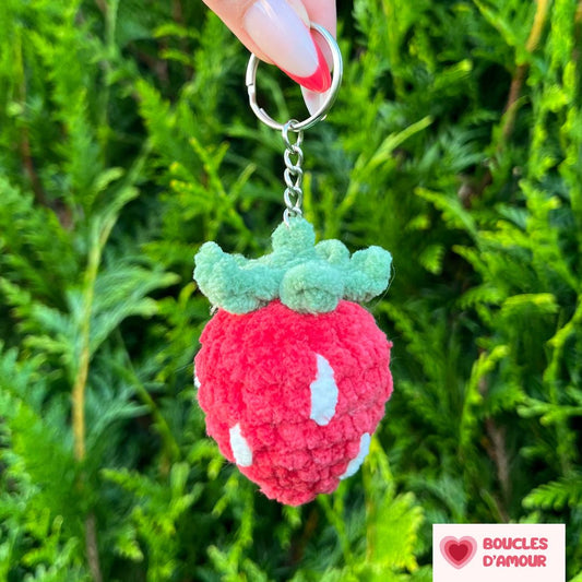 Porte-clés Fraise - Boucles d'Amour